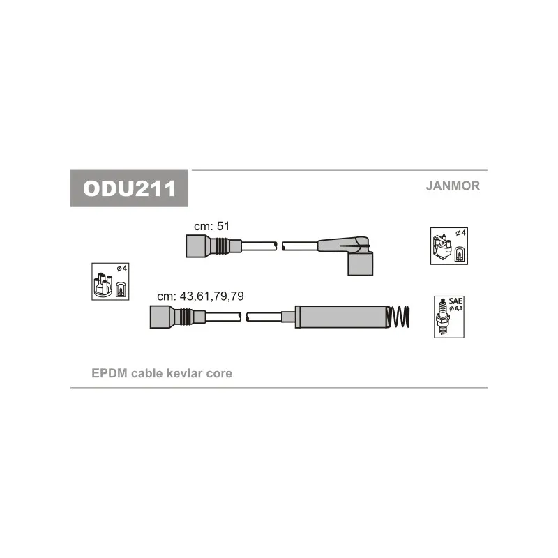Kit de câbles d'allumage JANMOR ODU211