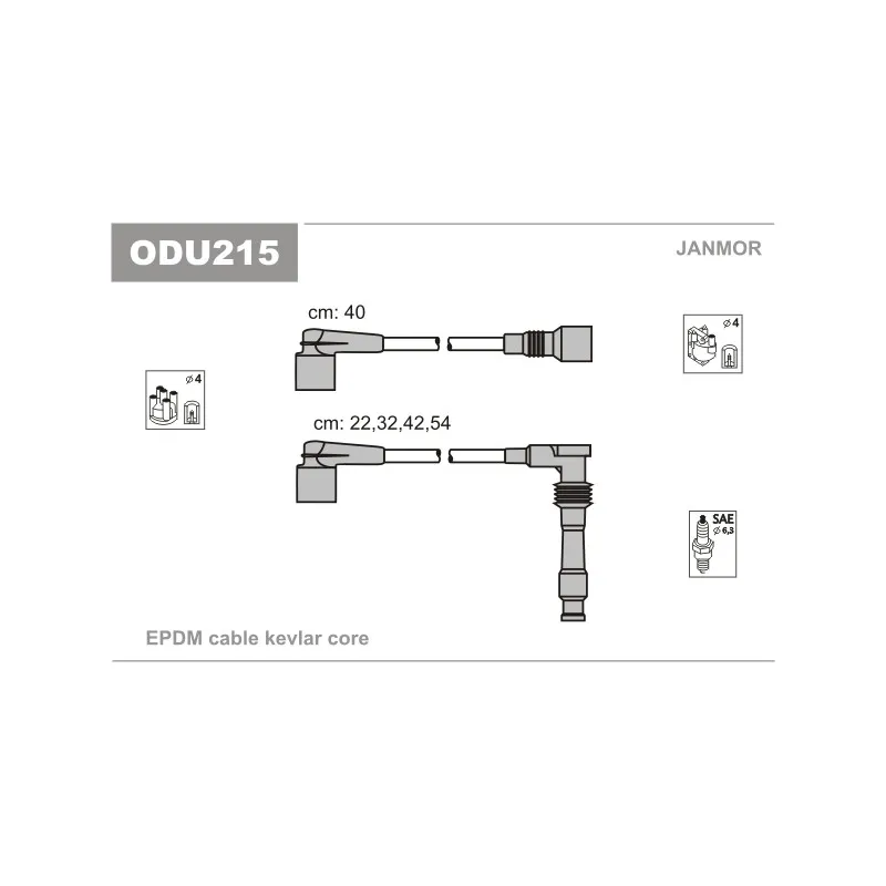 Kit de câbles d'allumage JANMOR ODU215