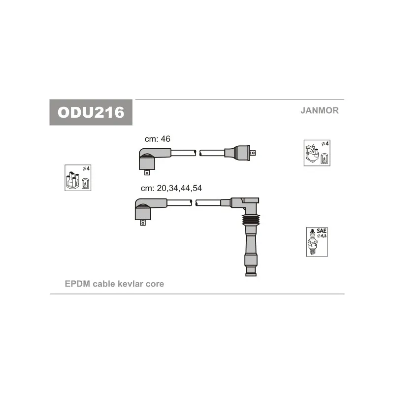 Kit de câbles d'allumage JANMOR ODU216