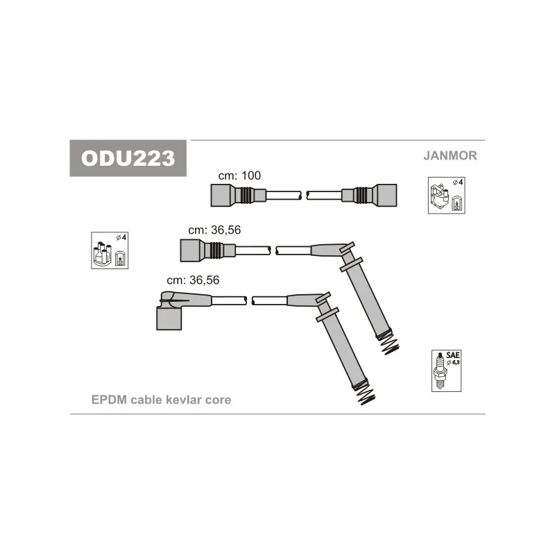 Kit de câbles d'allumage JANMOR ODU223