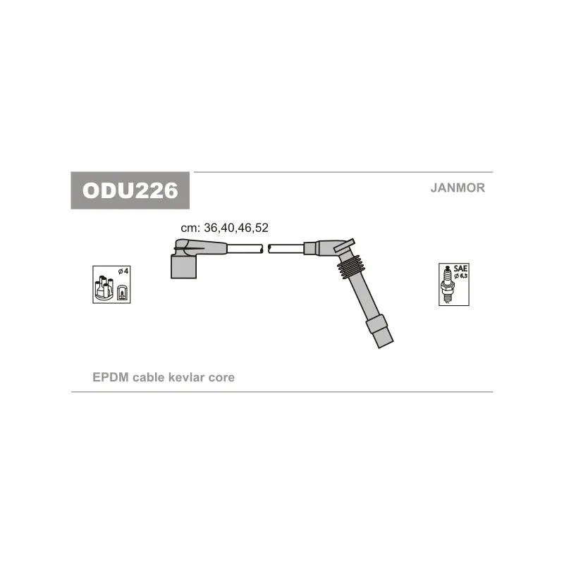 Kit de câbles d'allumage JANMOR ODU226