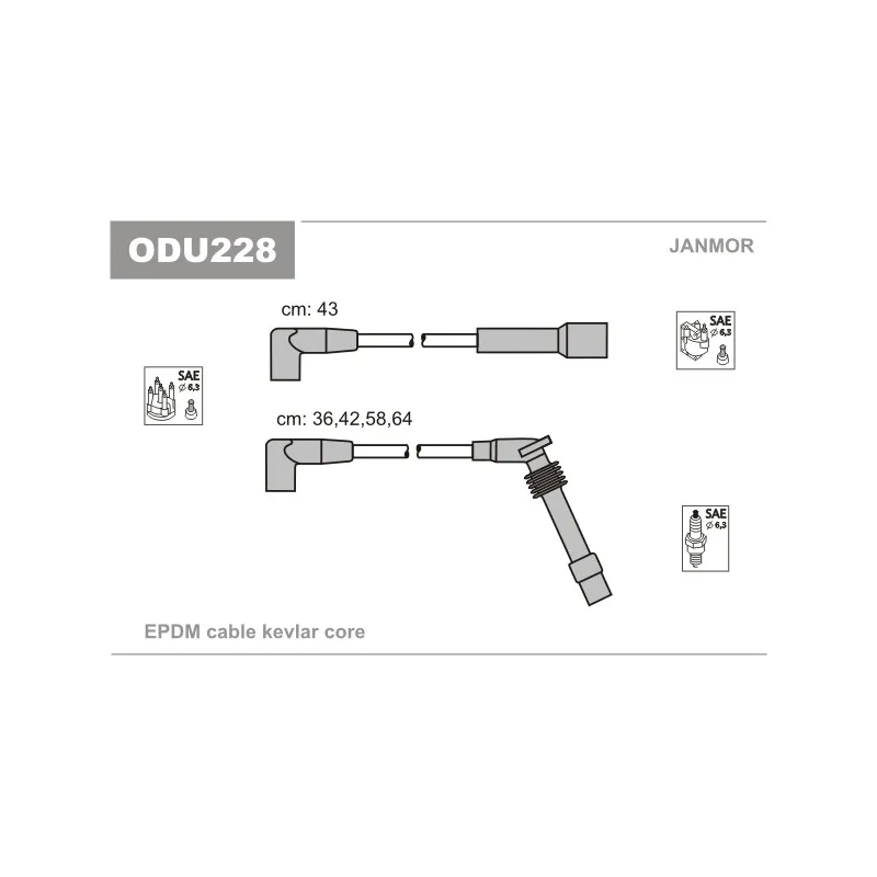 Kit de câbles d'allumage JANMOR ODU228