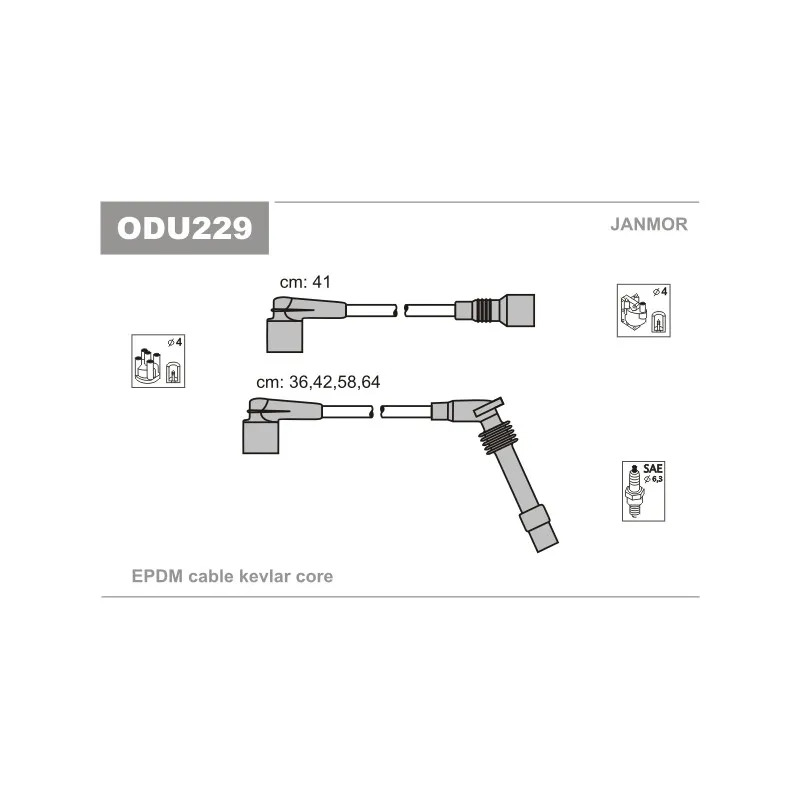 Kit de câbles d'allumage JANMOR ODU229