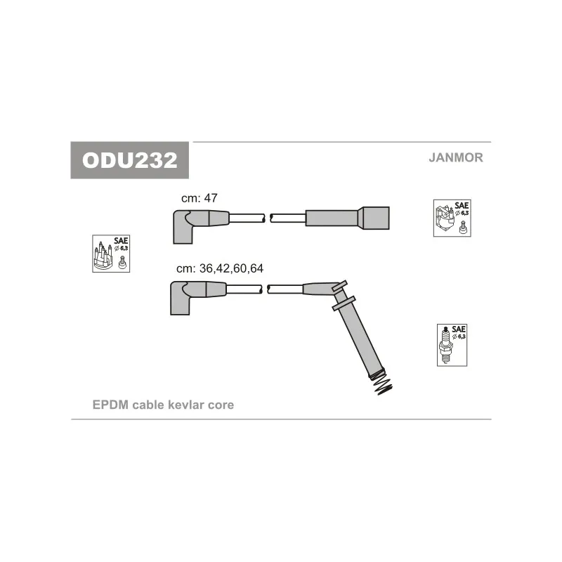Kit de câbles d'allumage JANMOR ODU232