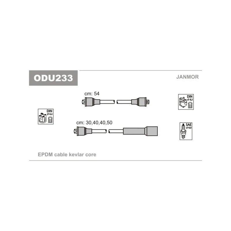 Kit de câbles d'allumage JANMOR ODU233