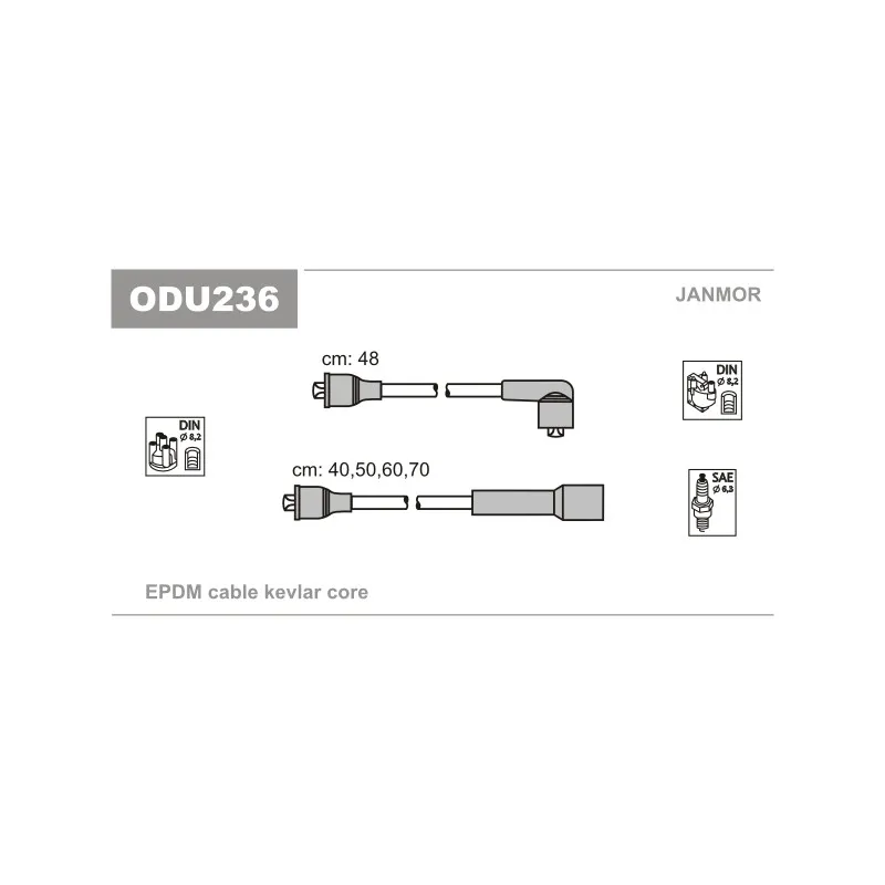 Kit de câbles d'allumage JANMOR ODU236