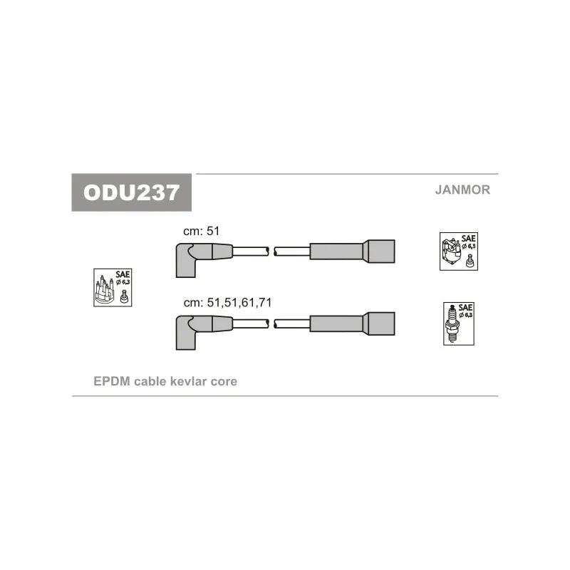 Kit de câbles d'allumage JANMOR ODU237