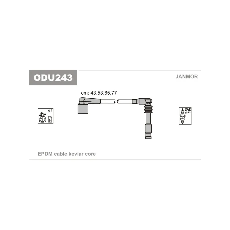 Kit de câbles d'allumage JANMOR ODU243