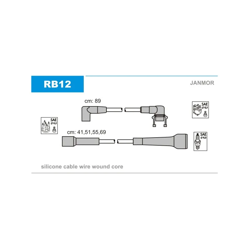 Kit de câbles d'allumage JANMOR RB12