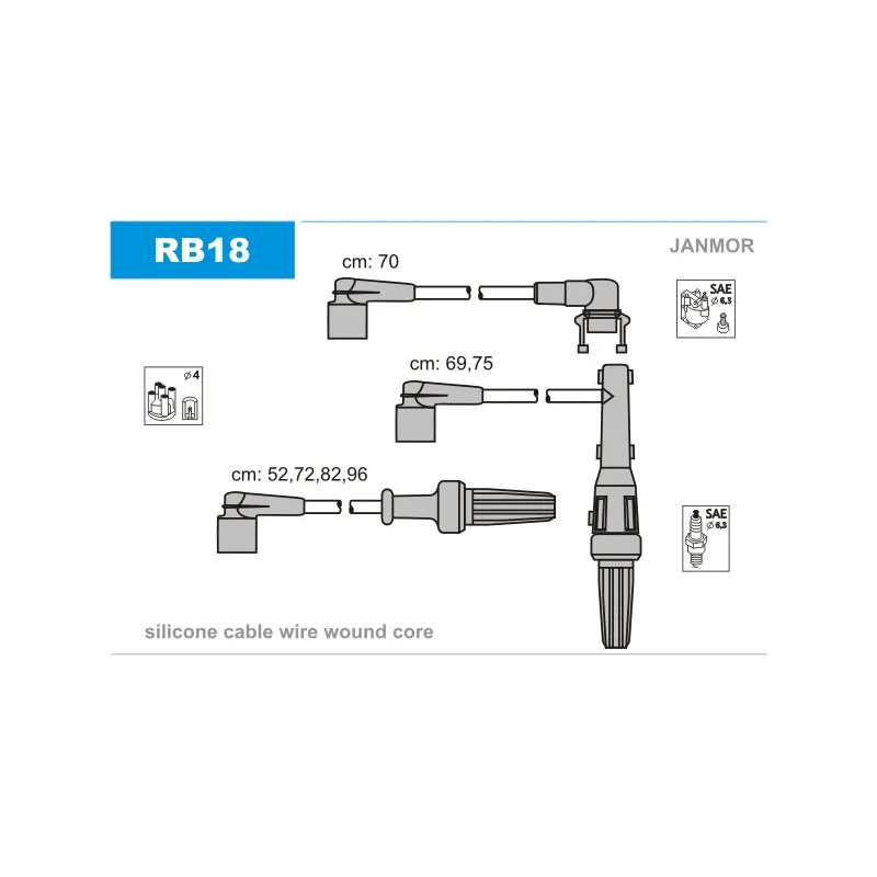 Kit de câbles d'allumage JANMOR RB18