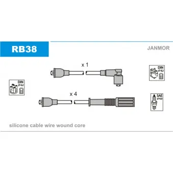 Kit de câbles d'allumage JANMOR RB38