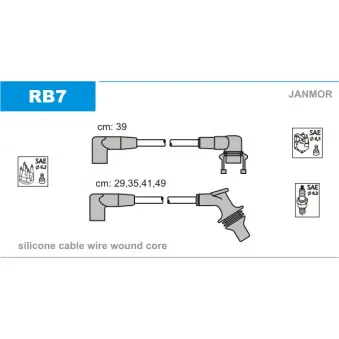 Kit de câbles d'allumage JANMOR RB7