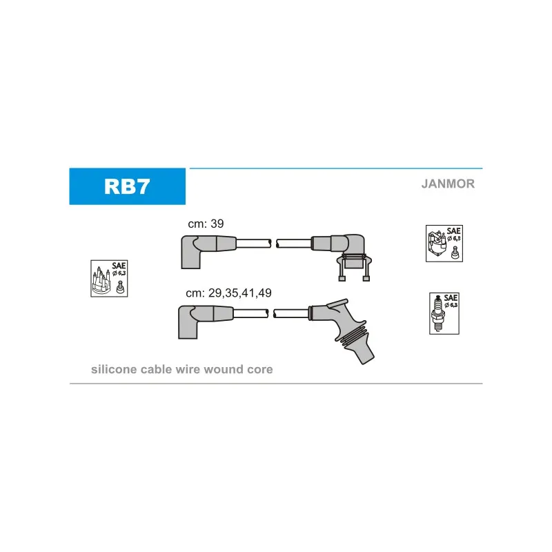 Kit de câbles d'allumage JANMOR RB7