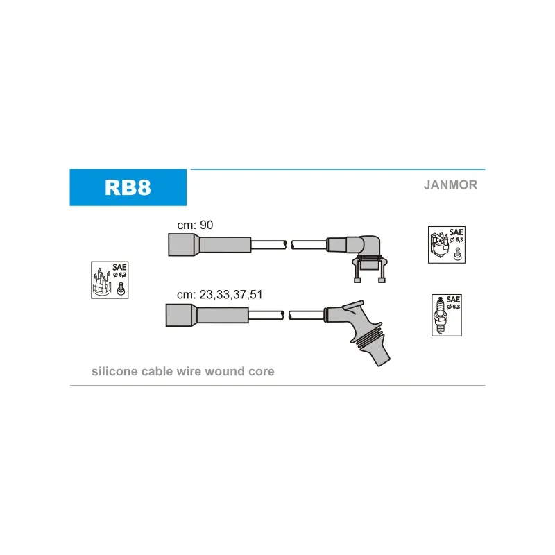 Kit de câbles d'allumage JANMOR RB8