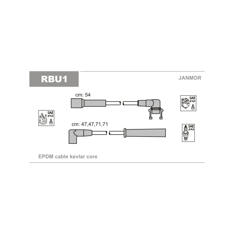 Kit de câbles d'allumage JANMOR RBU1