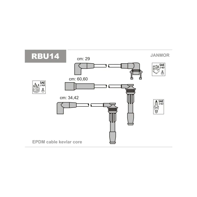 Kit de câbles d'allumage JANMOR RBU14