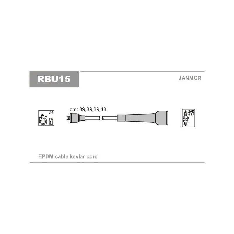 Kit de câbles d'allumage JANMOR RBU15