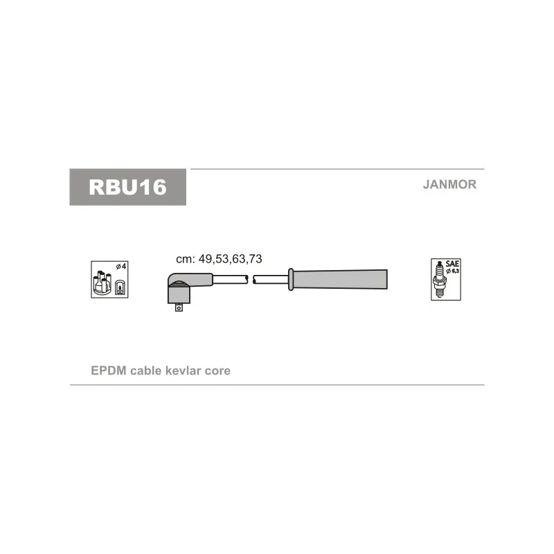 Kit de câbles d'allumage JANMOR RBU16
