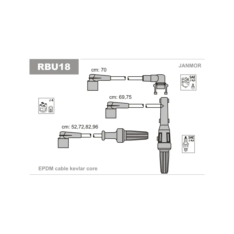 Kit de câbles d'allumage JANMOR RBU18