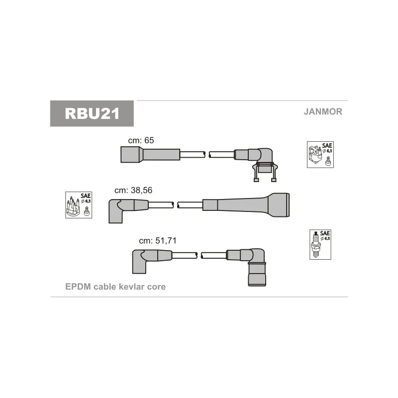 Kit de câbles d'allumage JANMOR RBU21
