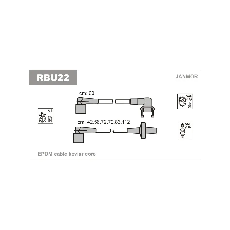 Kit de câbles d'allumage JANMOR RBU22