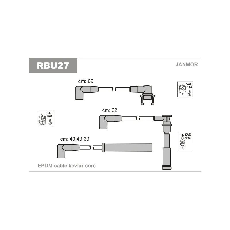 Kit de câbles d'allumage JANMOR RBU27