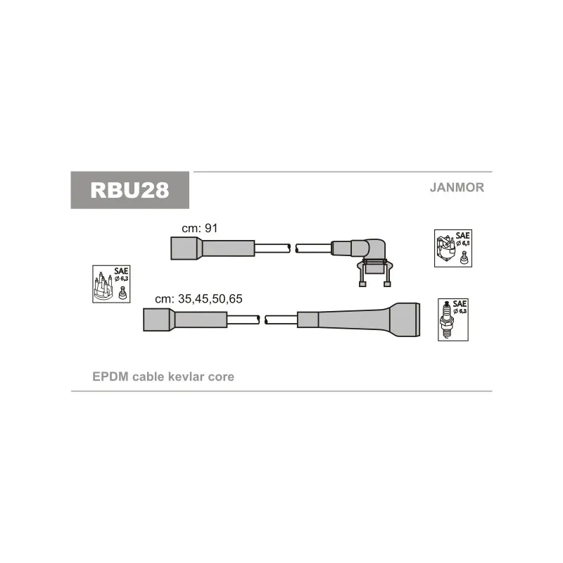 Kit de câbles d'allumage JANMOR RBU28