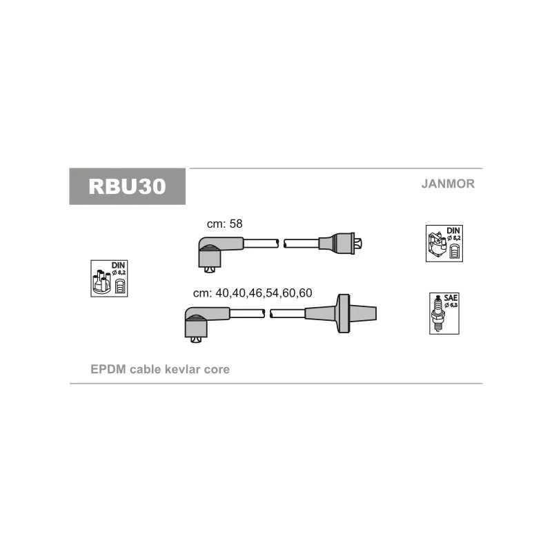 Kit de câbles d'allumage JANMOR RBU30