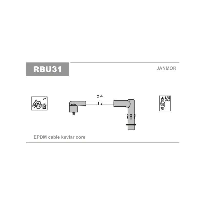 Kit de câbles d'allumage JANMOR RBU31