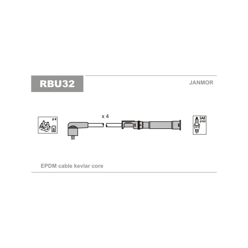 Kit de câbles d'allumage JANMOR RBU32
