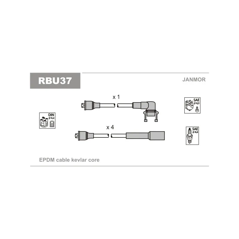 Kit de câbles d'allumage JANMOR RBU37