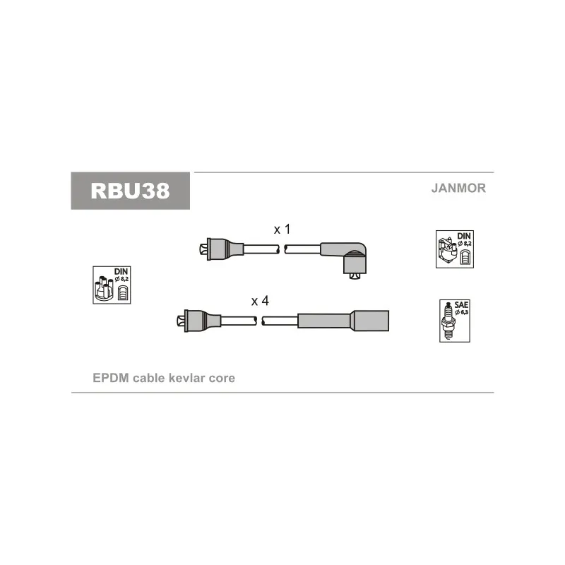 Kit de câbles d'allumage JANMOR RBU38
