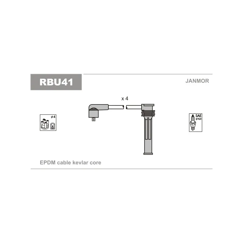 Kit de câbles d'allumage JANMOR RBU41