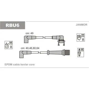 Kit de câbles d'allumage JANMOR RBU6