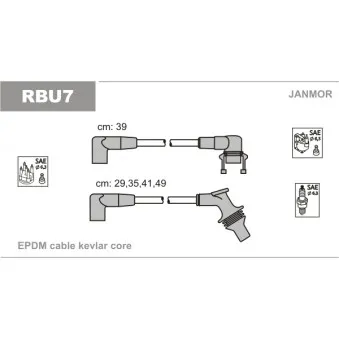 Kit de câbles d'allumage JANMOR RBU7
