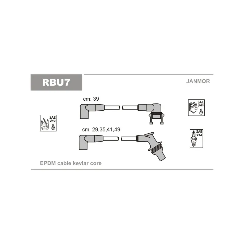 Kit de câbles d'allumage JANMOR RBU7