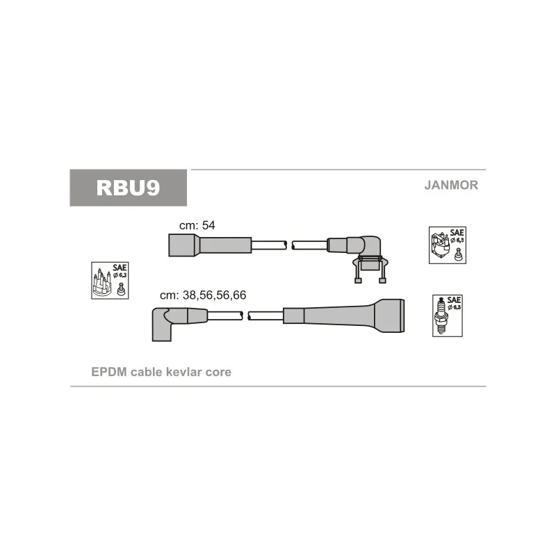 Kit de câbles d'allumage JANMOR RBU9