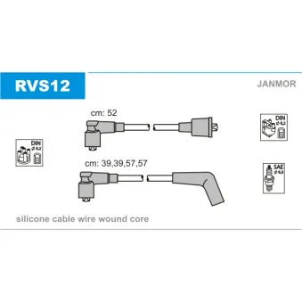 Kit de câbles d'allumage JANMOR RVS12