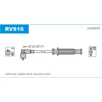 Kit de câbles d'allumage JANMOR RVS16
