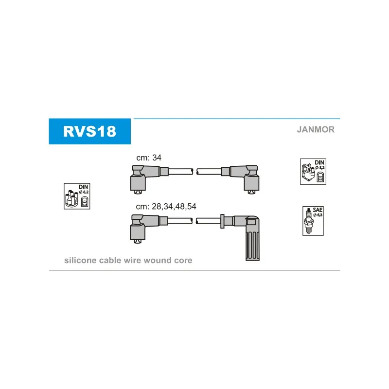Kit de câbles d'allumage JANMOR RVS18