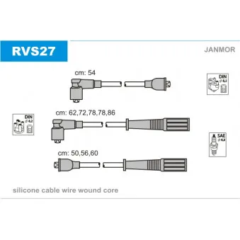 Kit de câbles d'allumage JANMOR RVS27