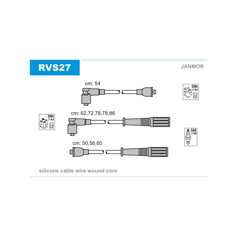 Kit de câbles d'allumage JANMOR RVS27