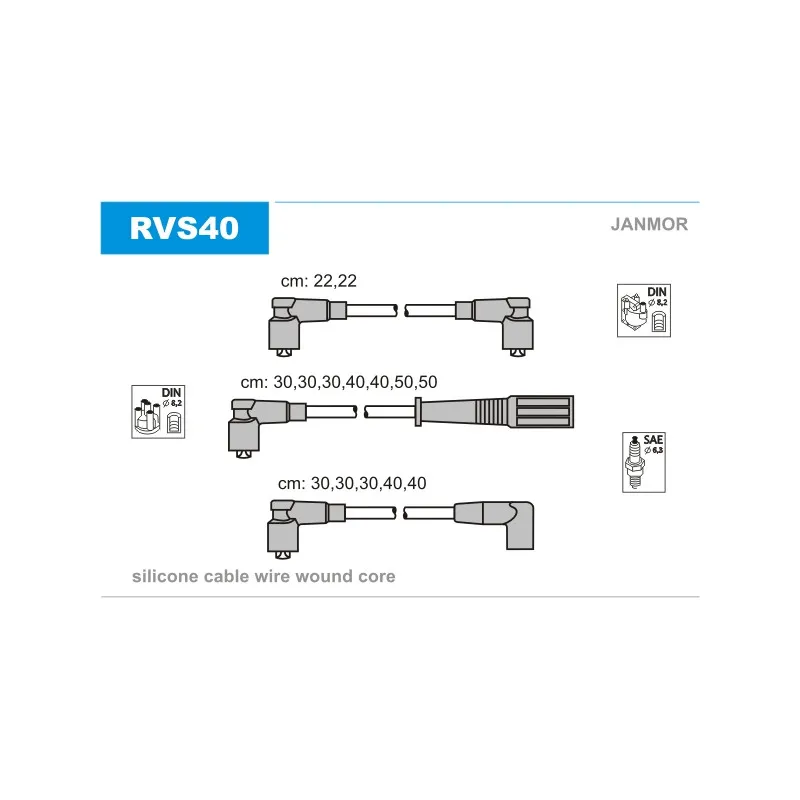 Kit de câbles d'allumage JANMOR RVS40