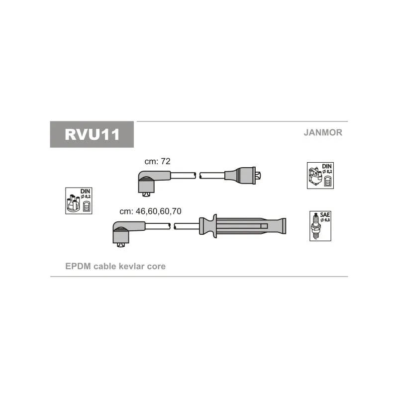 Kit de câbles d'allumage JANMOR RVU11