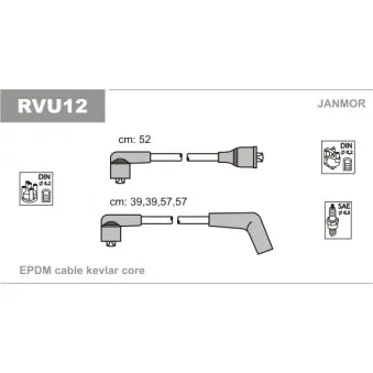 Kit de câbles d'allumage JANMOR RVU12