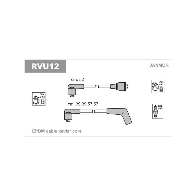 Kit de câbles d'allumage JANMOR RVU12
