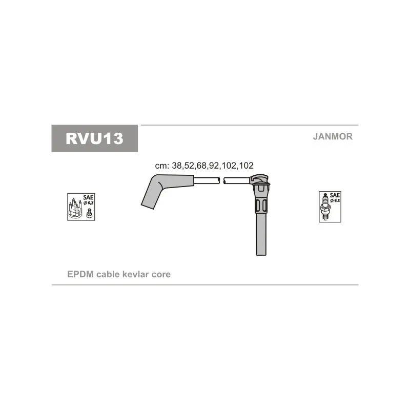 Kit de câbles d'allumage JANMOR RVU13
