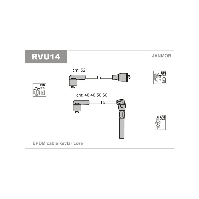 Kit de câbles d'allumage JANMOR RVU14