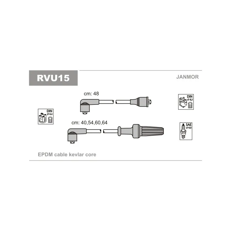 Kit de câbles d'allumage JANMOR RVU15