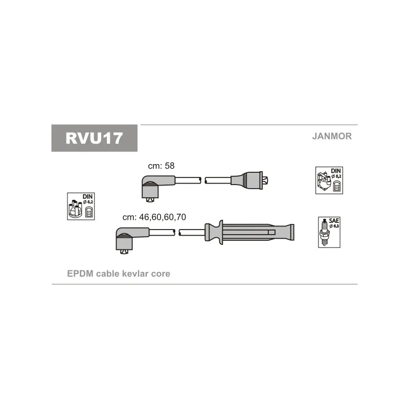 Kit de câbles d'allumage JANMOR RVU17